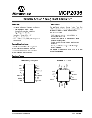 MCP2036-I/P Datasheet PDF Microchip Technology