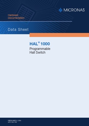 HAL1000 Datasheet PDF Micronas