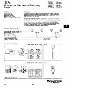 GA300 Datasheet PDF Microsemi Corporation