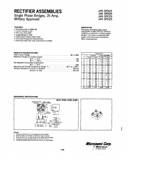 SPC25JAN Datasheet PDF Microsemi Corporation