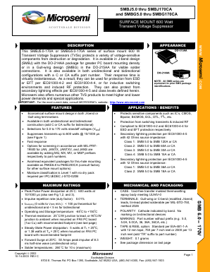 SMBG54 Datasheet PDF Microsemi Corporation