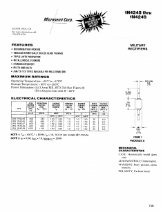1N4245 Datasheet PDF Microsemi Corporation