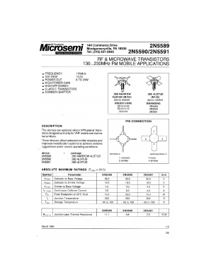 2N5589 Datasheet PDF Microsemi Corporation