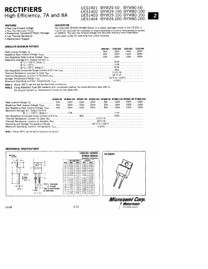 BYW29 Datasheet PDF Microsemi Corporation