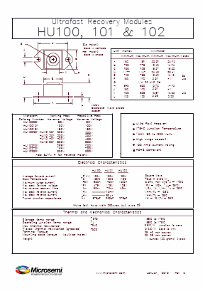 HU10260R Datasheet PDF Microsemi Corporation