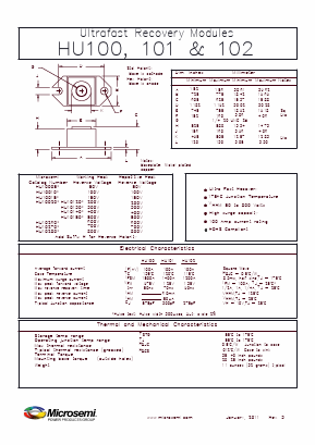 HU10015R Datasheet PDF Microsemi Corporation