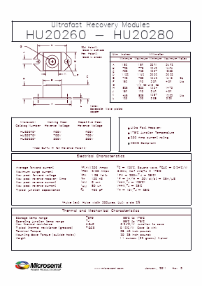 HU20260 Datasheet PDF Microsemi Corporation