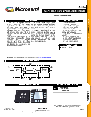 LX5516 Datasheet PDF Microsemi Corporation