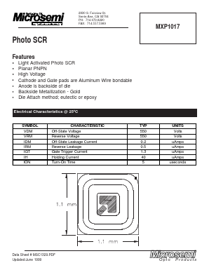 MXP1017 Datasheet PDF Microsemi Corporation