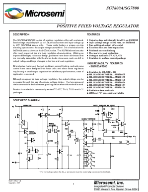 SG78XXL Datasheet PDF Microsemi Corporation