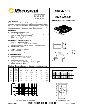 SMBJ2K3.0 Datasheet PDF Microsemi Corporation