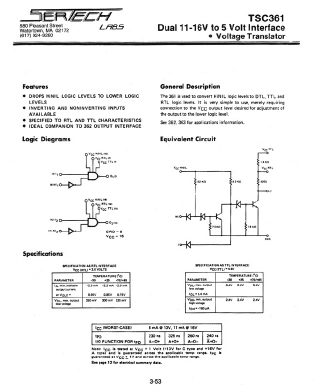 TSC361 Datasheet PDF Microsemi Corporation