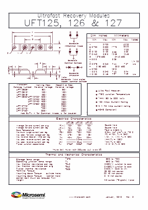 UFT125 Datasheet PDF Microsemi Corporation