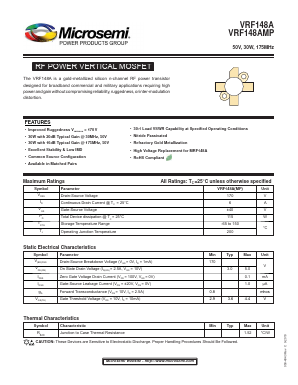 VRF148A Datasheet PDF Microsemi Corporation
