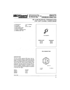 SD1050 Datasheet PDF Microsemi Corporation