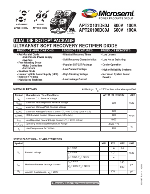 APT2X100D60J Datasheet PDF Microsemi Corporation