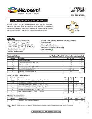 VRF151EMP Datasheet PDF Microsemi Corporation