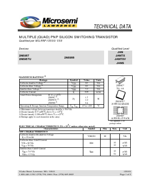 2N6988JANTX Datasheet PDF Microsemi Corporation
