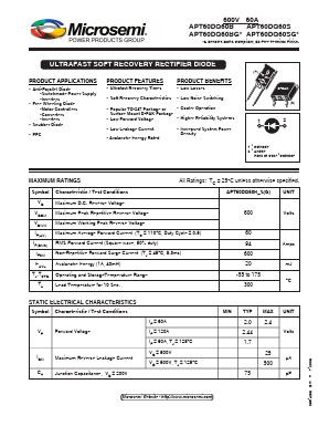 APT60DQ60S Datasheet PDF Microsemi Corporation