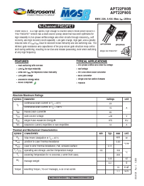 APT22F80B Datasheet PDF Microsemi Corporation