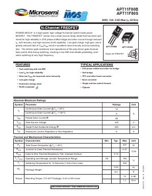 APT11F80S Datasheet PDF Microsemi Corporation