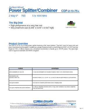 CDP-2-13-75 Datasheet PDF Minicircuits