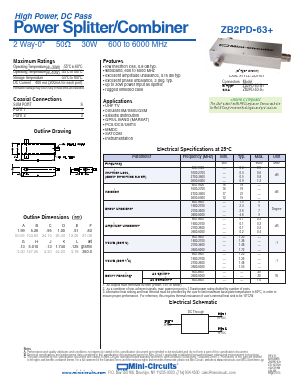 ZB2PD-63-S Datasheet PDF Minicircuits
