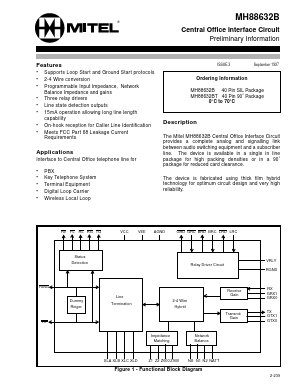 MH88632B Datasheet PDF Mitel Networks