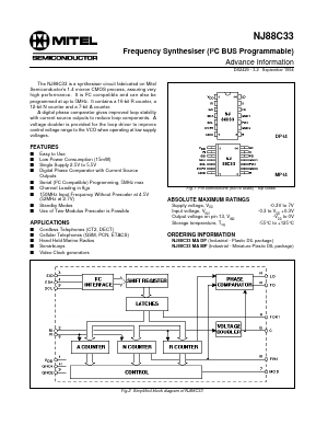 NJ88C33MA Datasheet PDF Mitel Networks