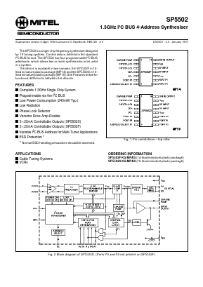 SP5502 Datasheet PDF Mitel Networks