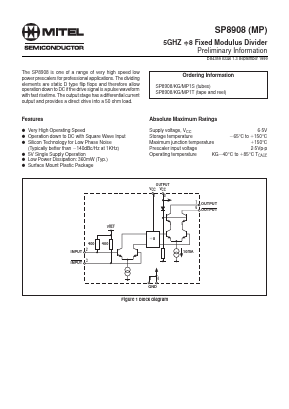 SP8908MP1T Datasheet PDF Mitel Networks