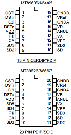 MT8961 Datasheet PDF Mitel Networks