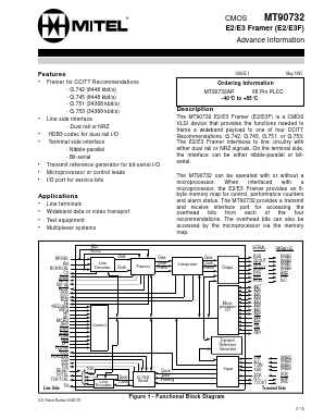 MT90732AP Datasheet PDF Mitel Networks