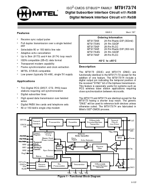 MT9173 Datasheet PDF Mitel Networks