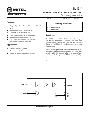 SL1914A Datasheet PDF Mitel Networks