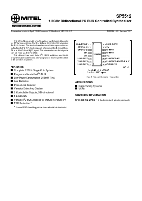 SP5512 Datasheet PDF Mitel Networks