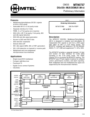MT90737AM Datasheet PDF Mitel Networks