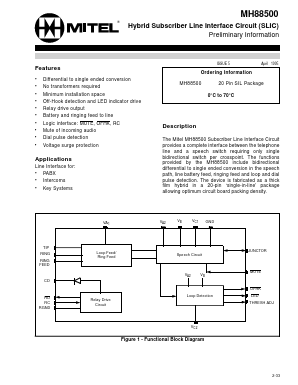 MH88500 Datasheet PDF Mitel Networks