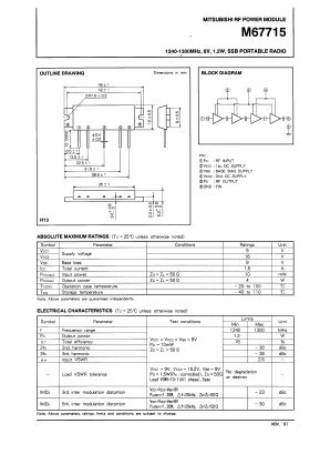 M67715 Datasheet PDF MITSUBISHI ELECTRIC 
