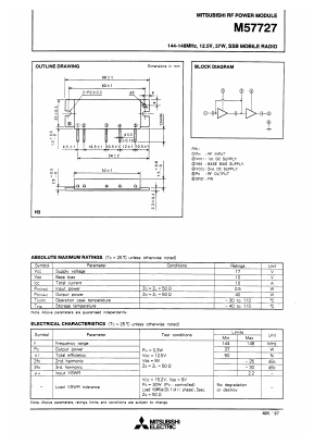 M57727 Datasheet PDF MITSUBISHI ELECTRIC 