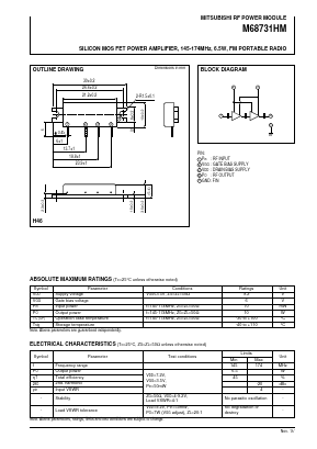 M68731HM Datasheet PDF MITSUBISHI ELECTRIC 