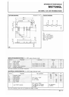 M57729GL Datasheet PDF MITSUBISHI ELECTRIC 