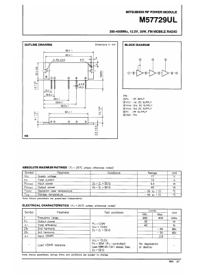 M57729UL Datasheet PDF MITSUBISHI ELECTRIC 