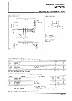 M67728 Datasheet PDF MITSUBISHI ELECTRIC 