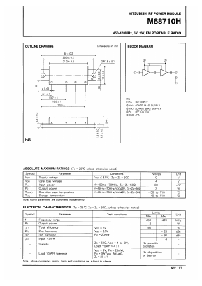 M68710H Datasheet PDF MITSUBISHI ELECTRIC 