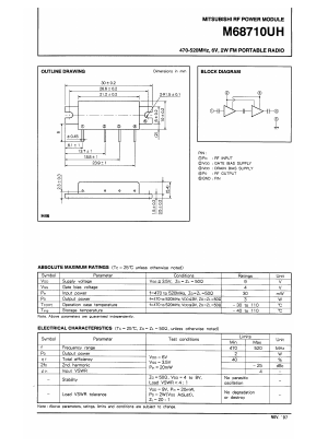 M68710UH Datasheet PDF MITSUBISHI ELECTRIC 