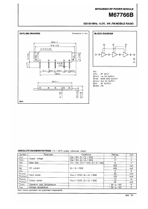 M67766B Datasheet PDF MITSUBISHI ELECTRIC 