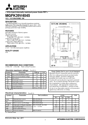 MGFK39V4045 Datasheet PDF MITSUBISHI ELECTRIC 