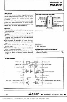 M51496 Datasheet PDF MITSUBISHI ELECTRIC 