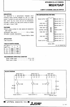 M52470AP Datasheet PDF MITSUBISHI ELECTRIC 